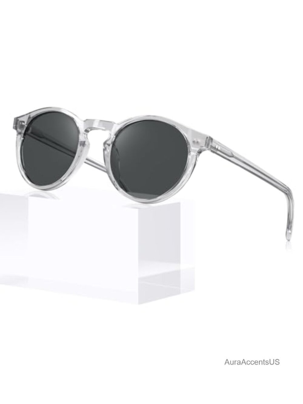 Handcrafted Acetate Round Polarized Sunglasses Men Retro